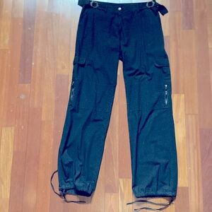 Black cotton cargo pants, size S